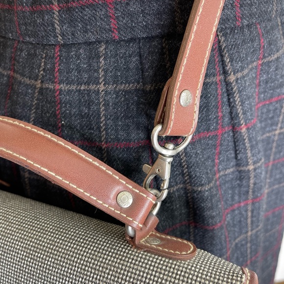 Vintage Esprit Crossbody Handle Bag Purse | Brown Check Pattern - Picture 9 of 10